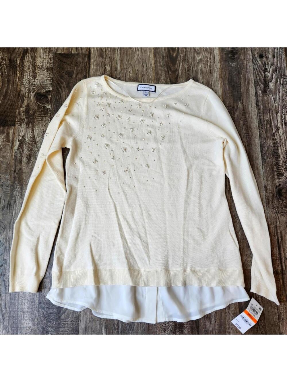 Charter Club Embellished Layered Sweater